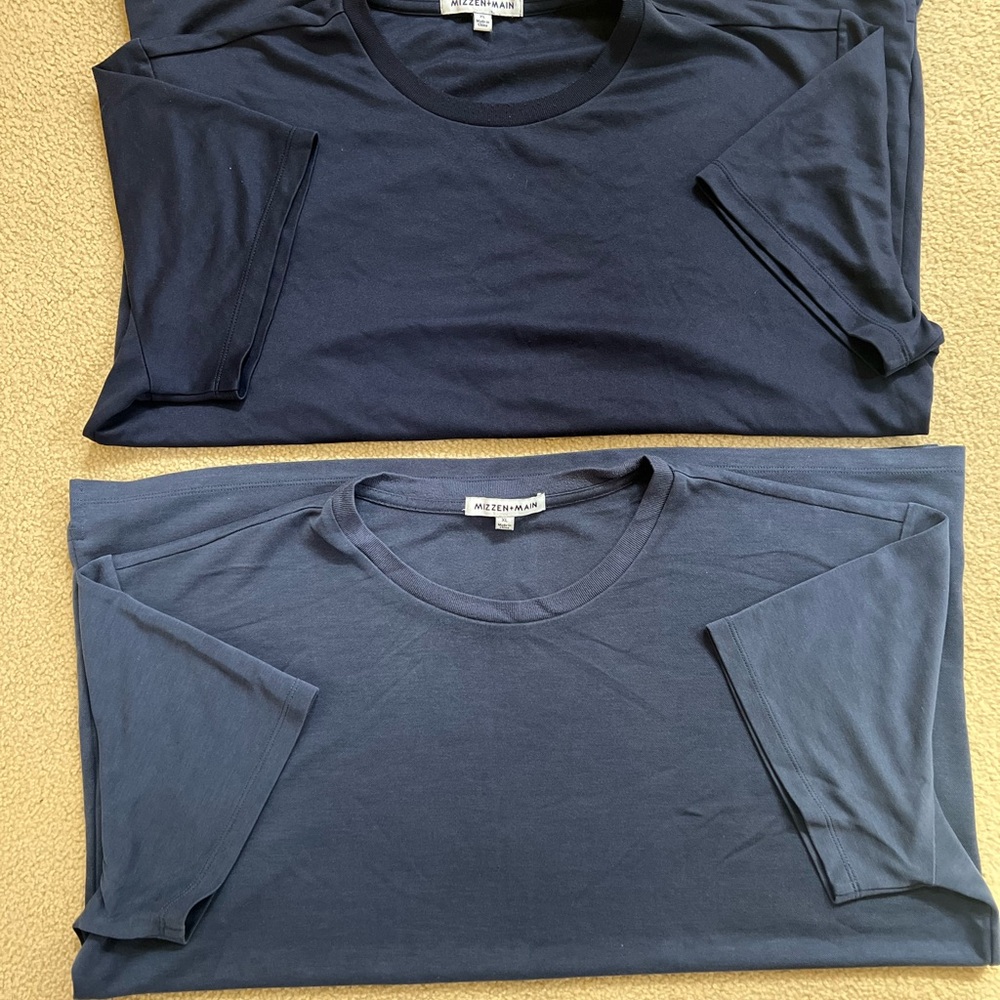 Mizzen+Main Deep Blue Short Sleeve Shirts